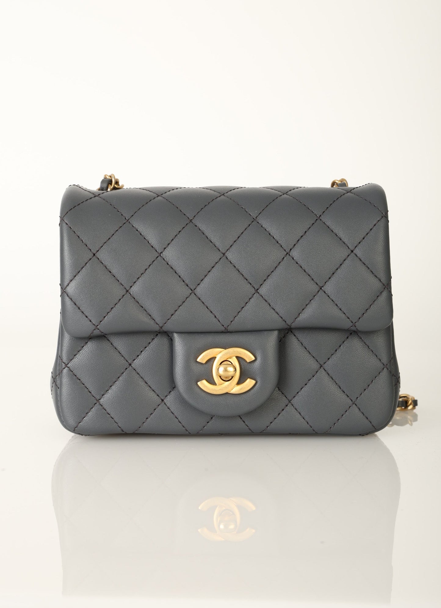 Chanel 2023 Lambskin Pearl Crush Mini Square Flap