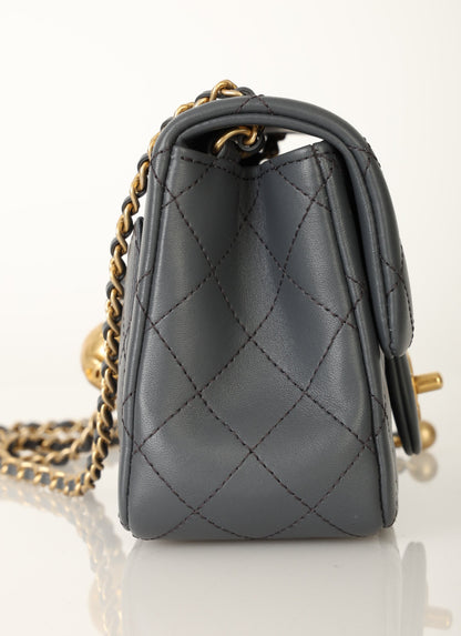 Chanel 2023 Lambskin Pearl Crush Mini Square Flap