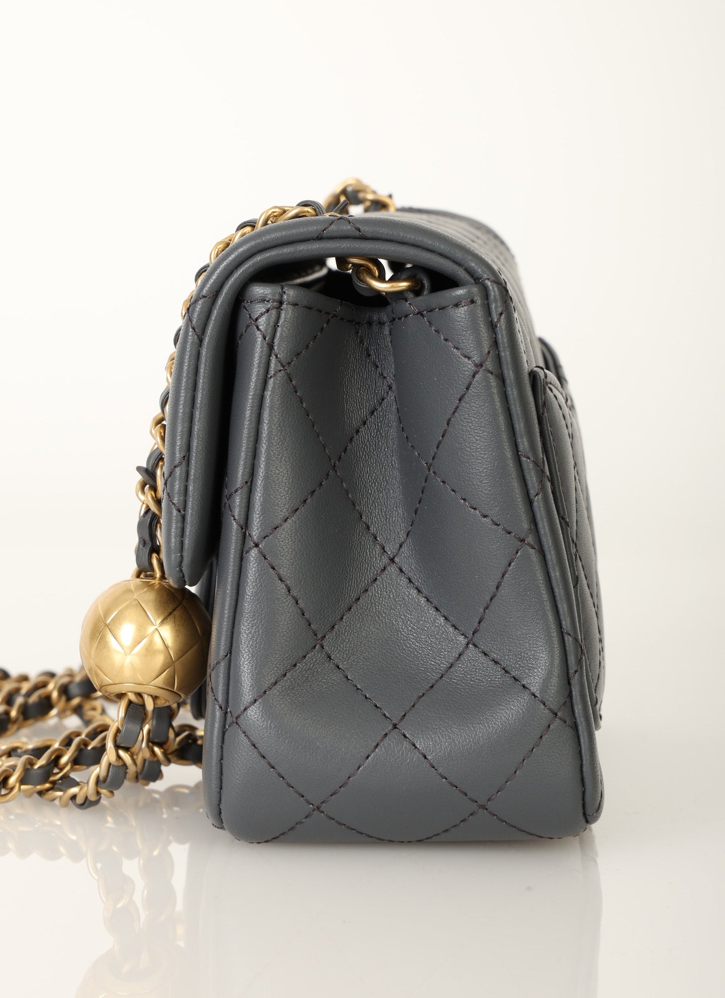 Chanel 2023 Lambskin Pearl Crush Mini Square Flap