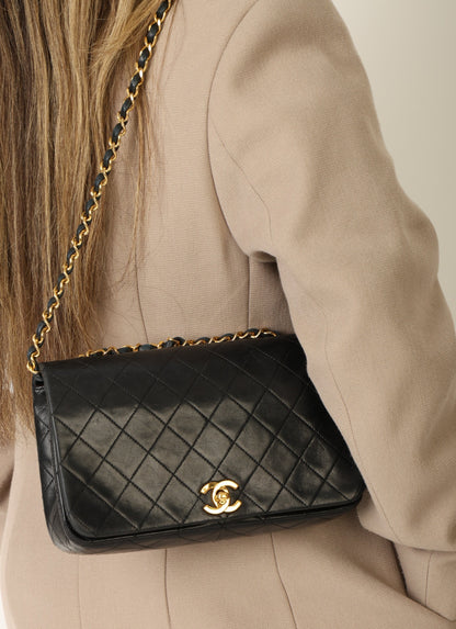 Chanel 1989 Lambskin Turnlock Medium Full Flap