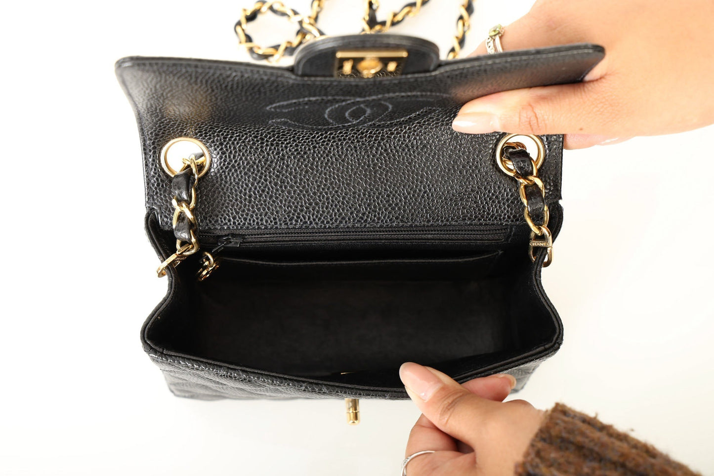 Extremely Rare Chanel Caviar Mini Square Flap