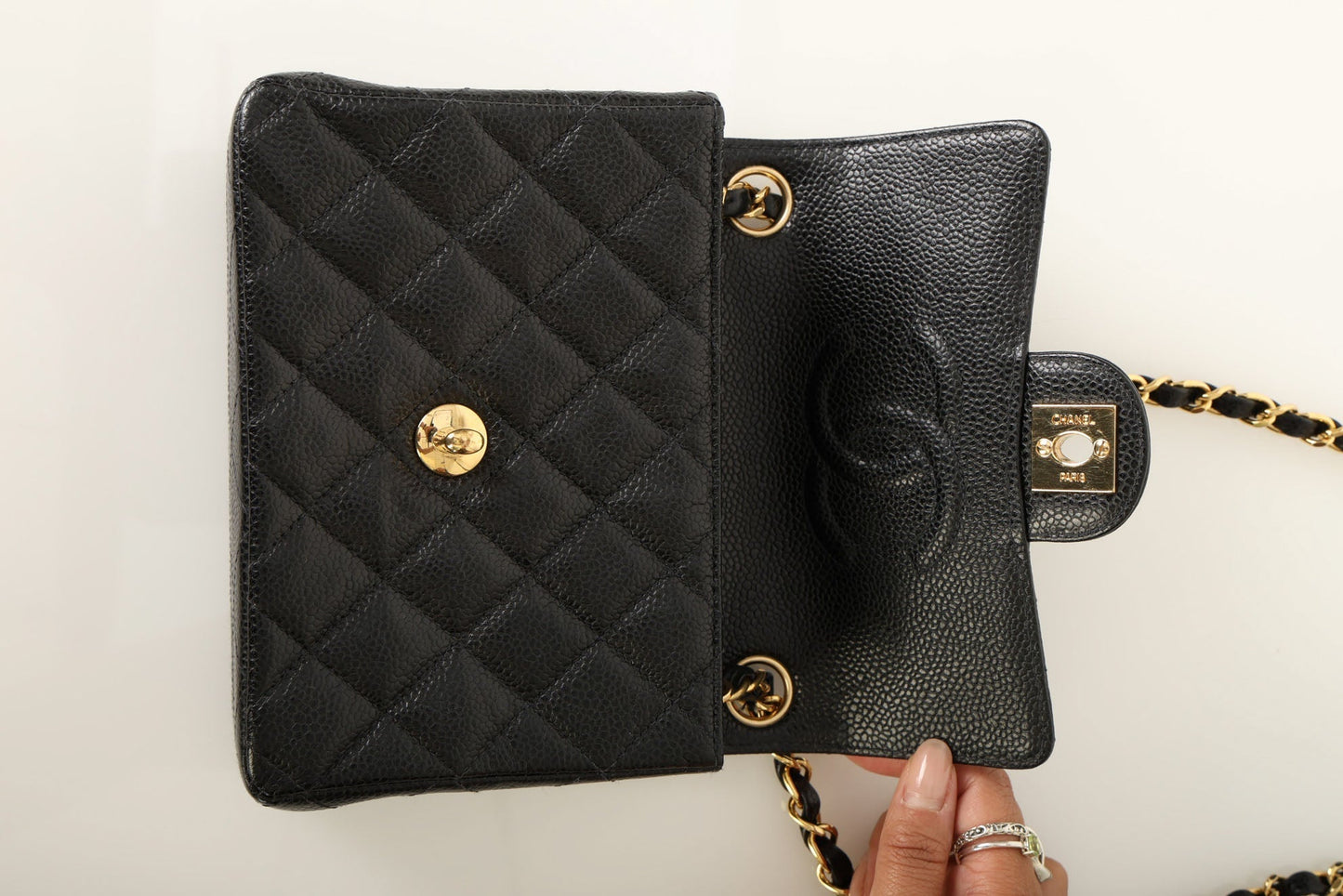 Extremely Rare Chanel Caviar Mini Square Flap