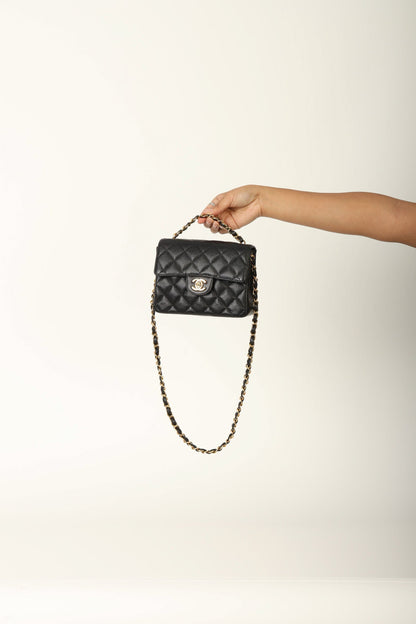 Extremely Rare Chanel Caviar Mini Square Flap