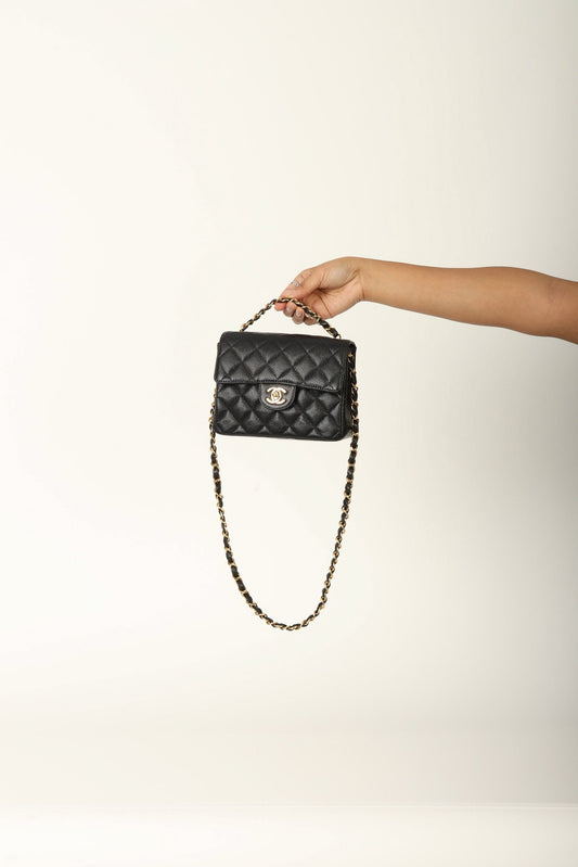 Extremely Rare Chanel Caviar Mini Square Flap