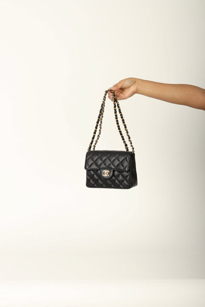 Extremely Rare Chanel Caviar Mini Square Flap