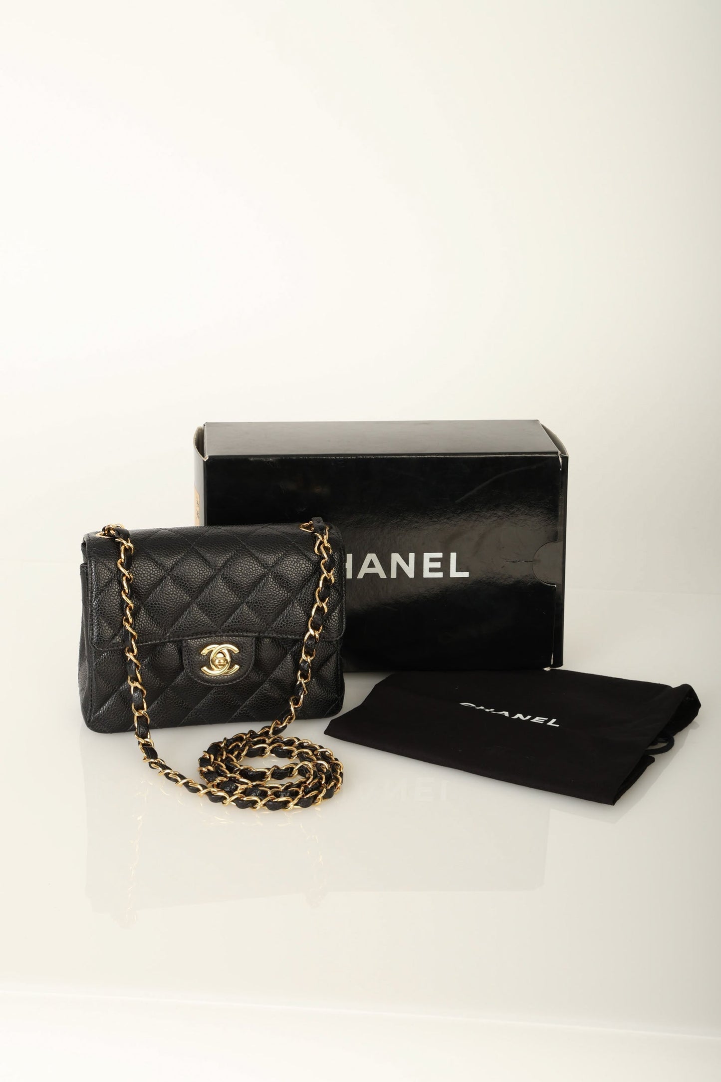 Extremely Rare Chanel Caviar Mini Square Flap