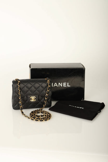 Extremely Rare Chanel Caviar Mini Square Flap