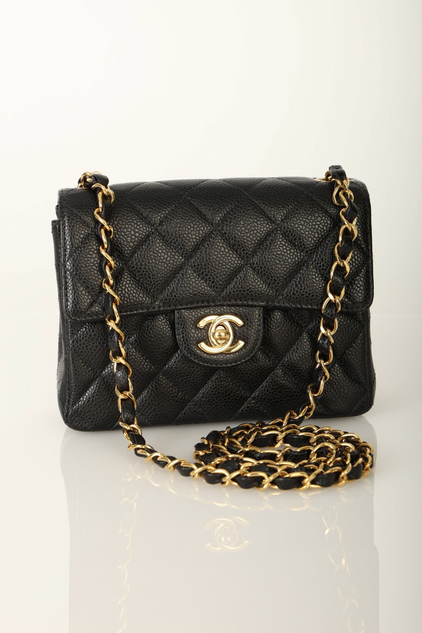 Extremely Rare Chanel Caviar Mini Square Flap