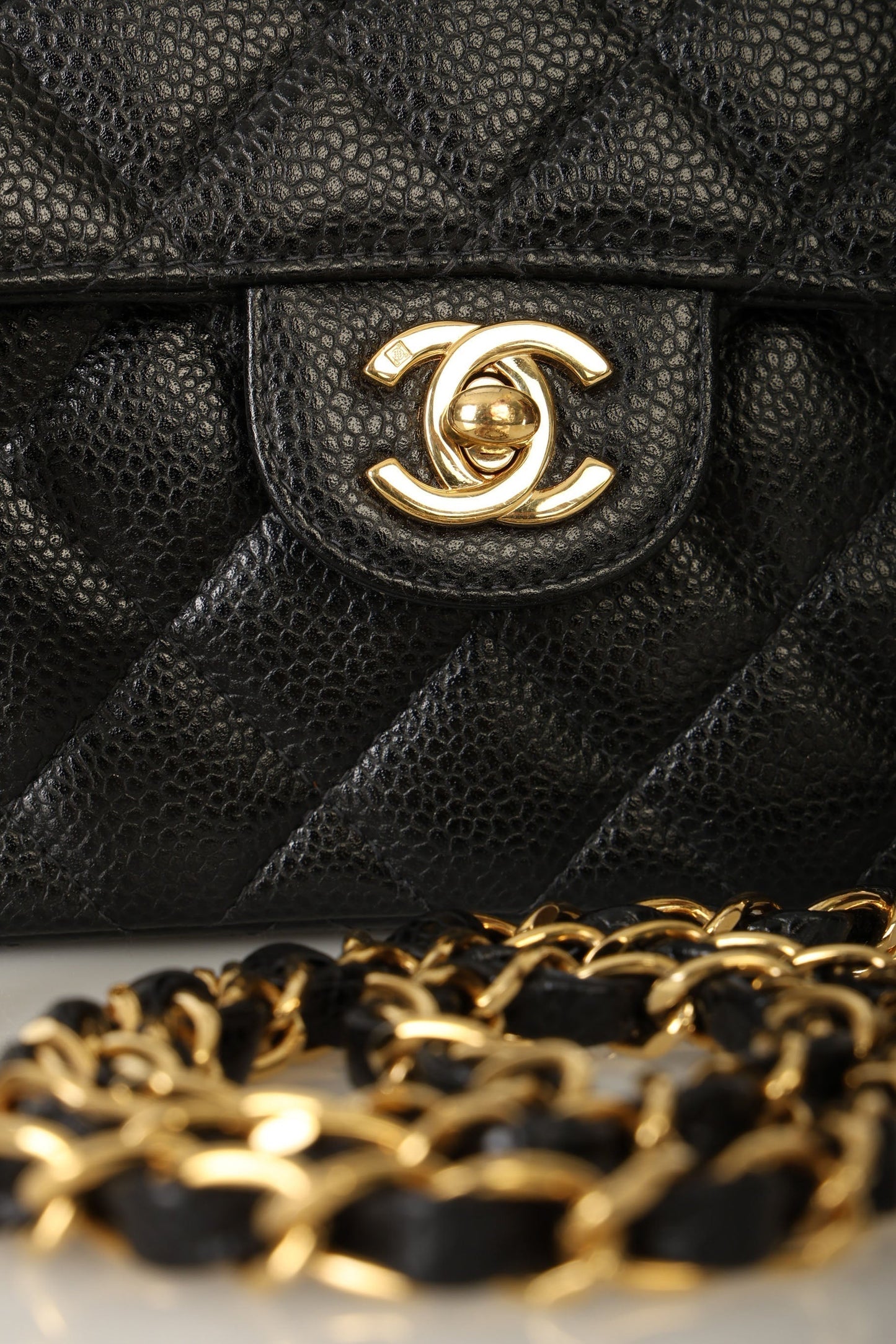 Extremely Rare Chanel Caviar Mini Square Flap