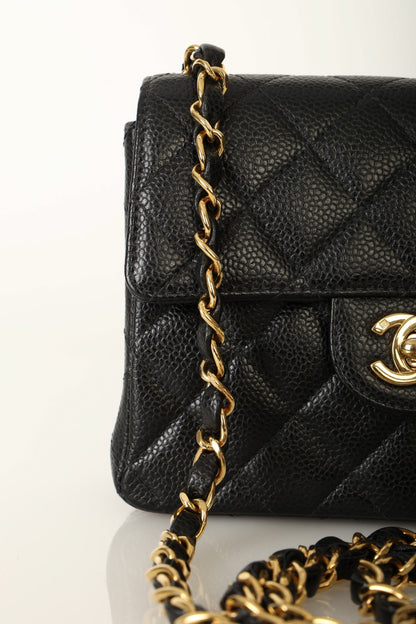 Extremely Rare Chanel Caviar Mini Square Flap