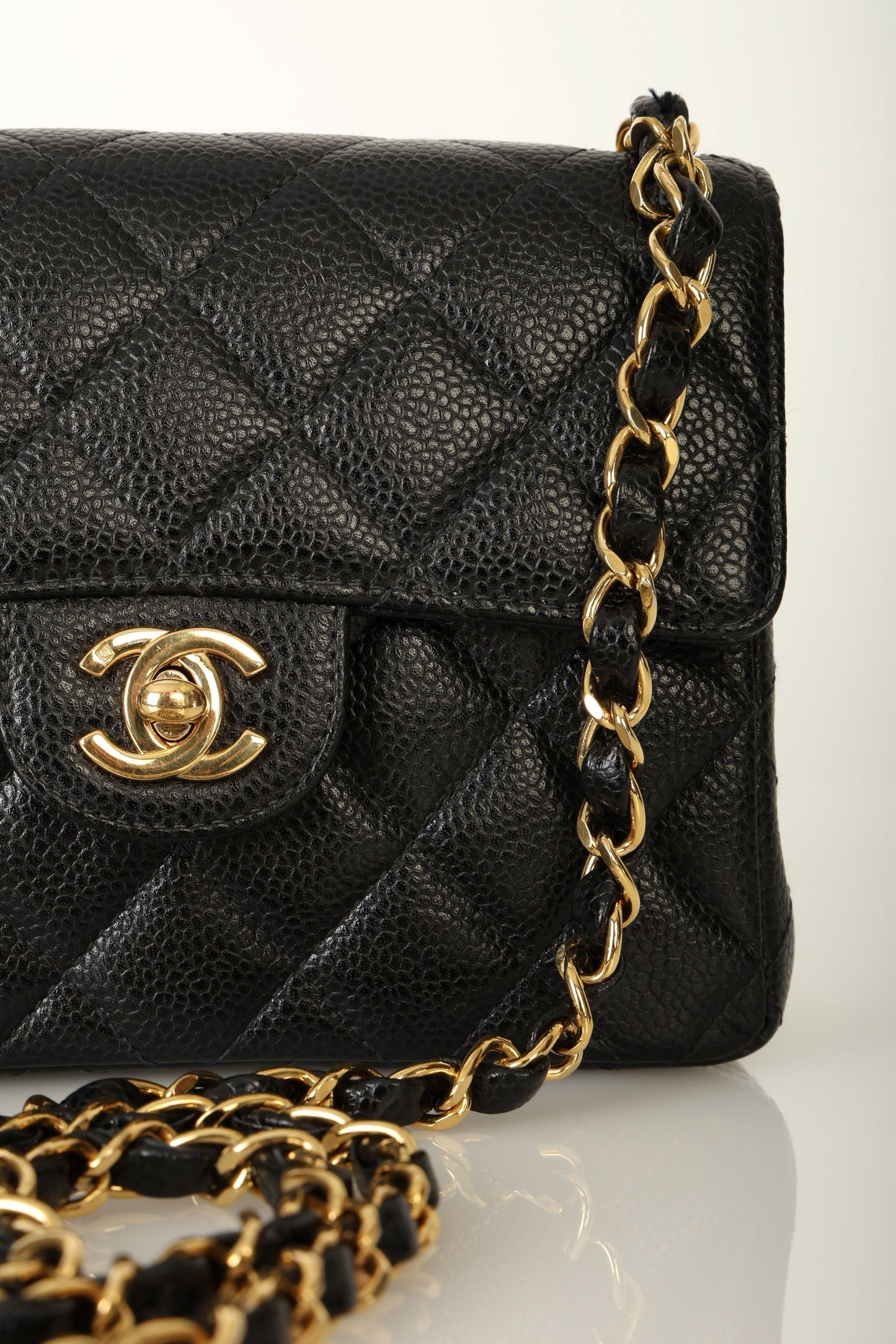 Extremely Rare Chanel Caviar Mini Square Flap