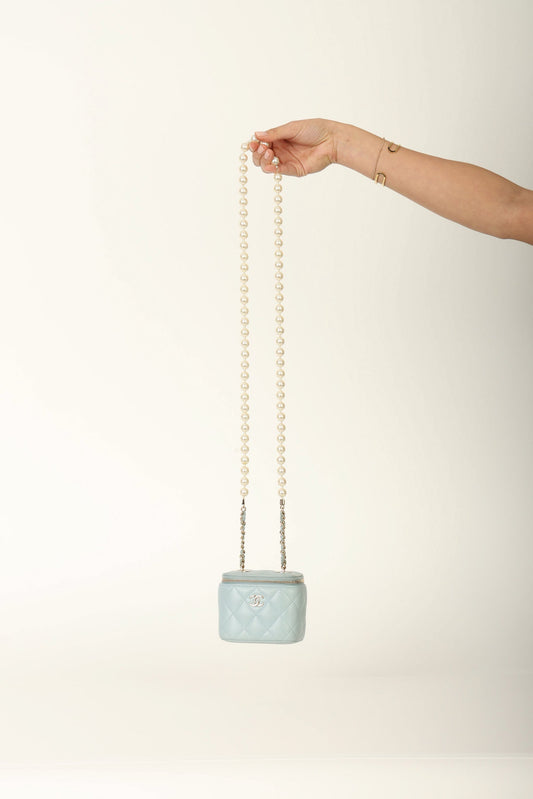 Chanel 2022 Lambskin Pearl Vanity Bag