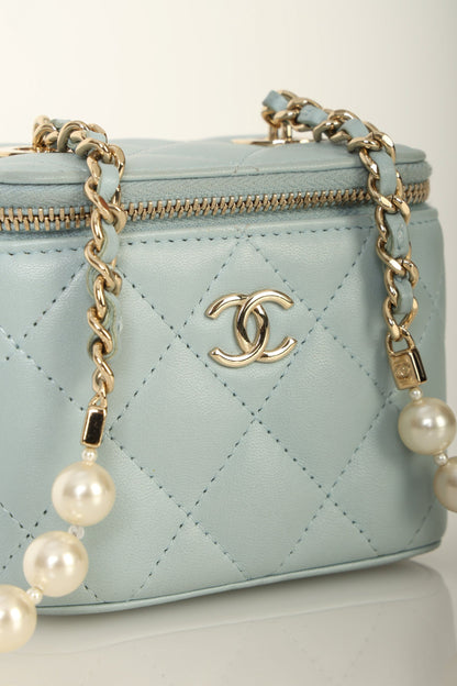 Chanel 2022 Lambskin Pearl Vanity Bag