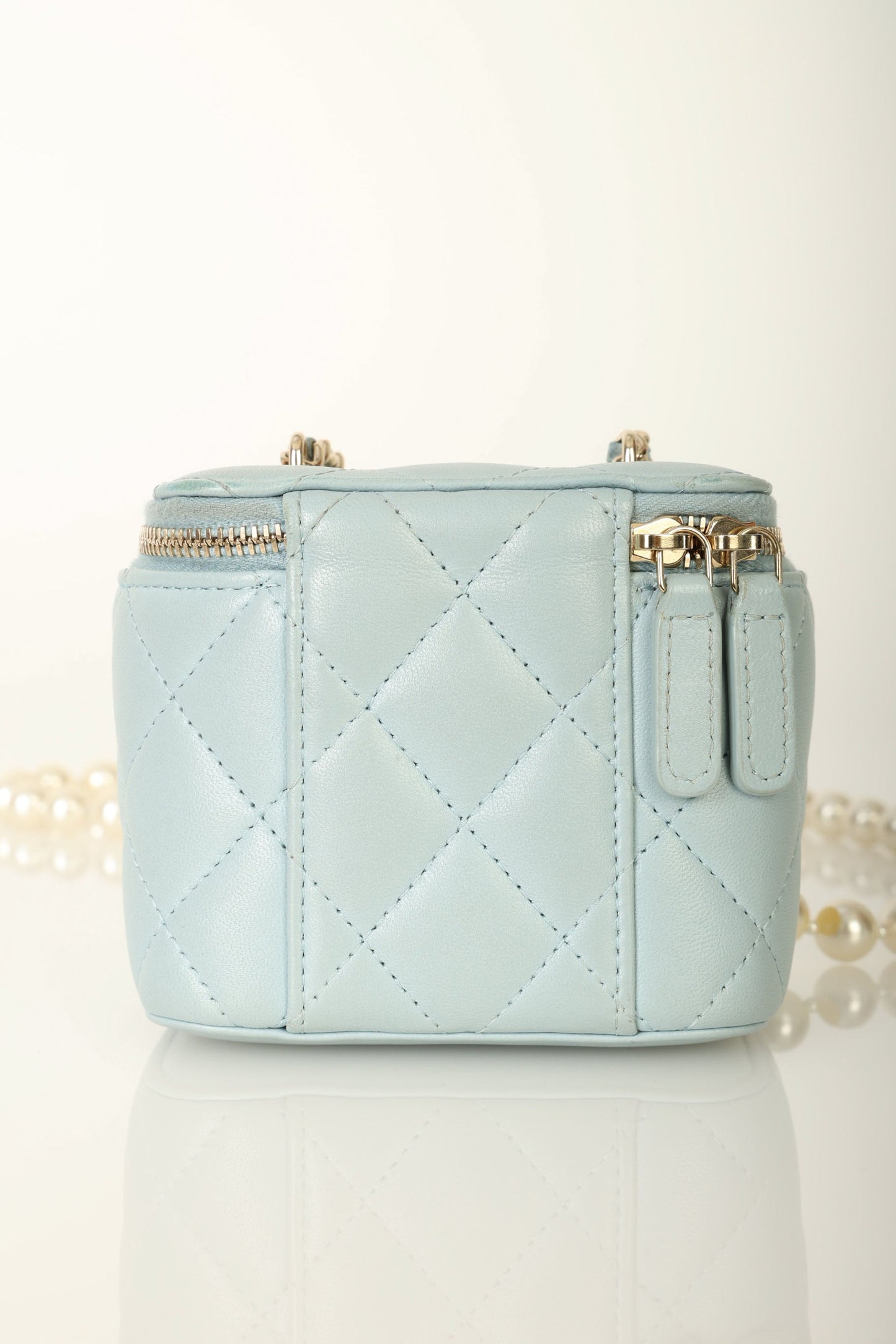 Chanel 2022 Lambskin Pearl Vanity Bag