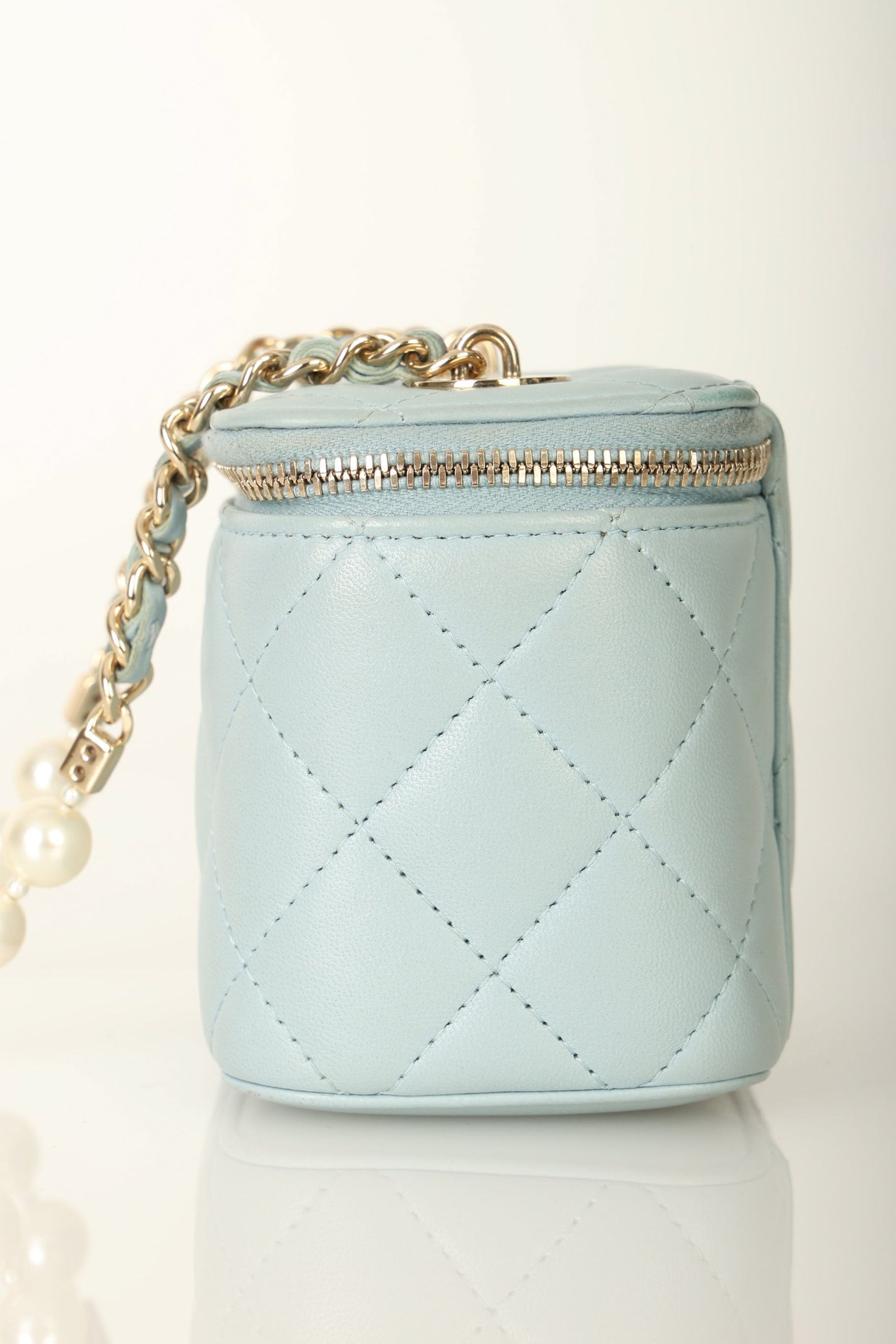 Chanel 2022 Lambskin Pearl Vanity Bag