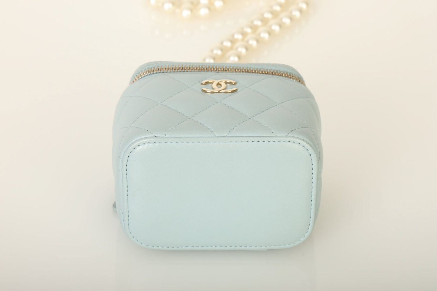Chanel 2022 Lambskin Pearl Vanity Bag