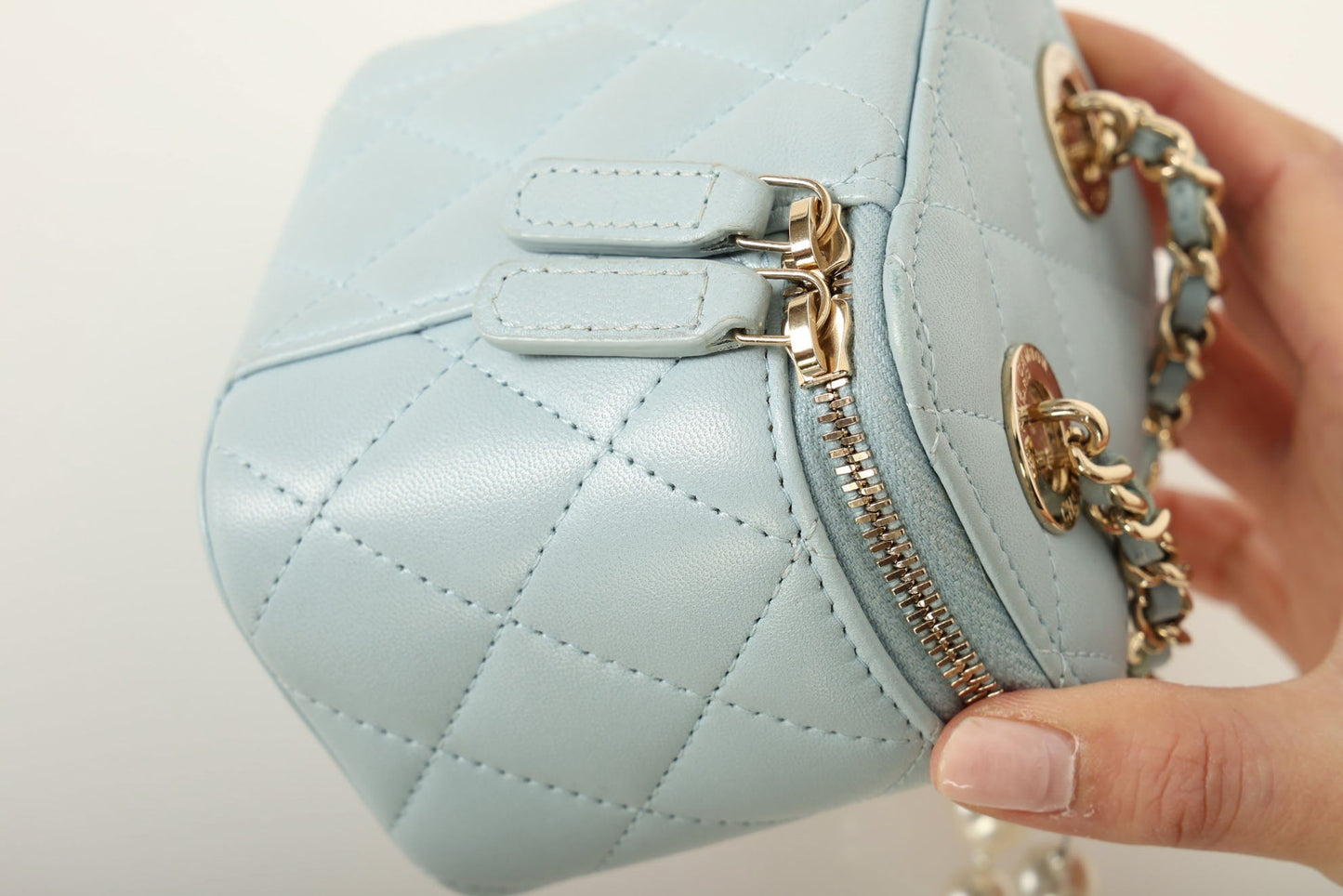 Chanel 2022 Lambskin Pearl Vanity Bag