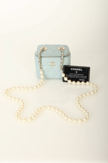 Chanel 2022 Lambskin Pearl Vanity Bag