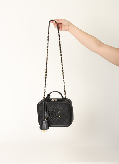 Chanel Caviar Medium Filigree Vanity Case