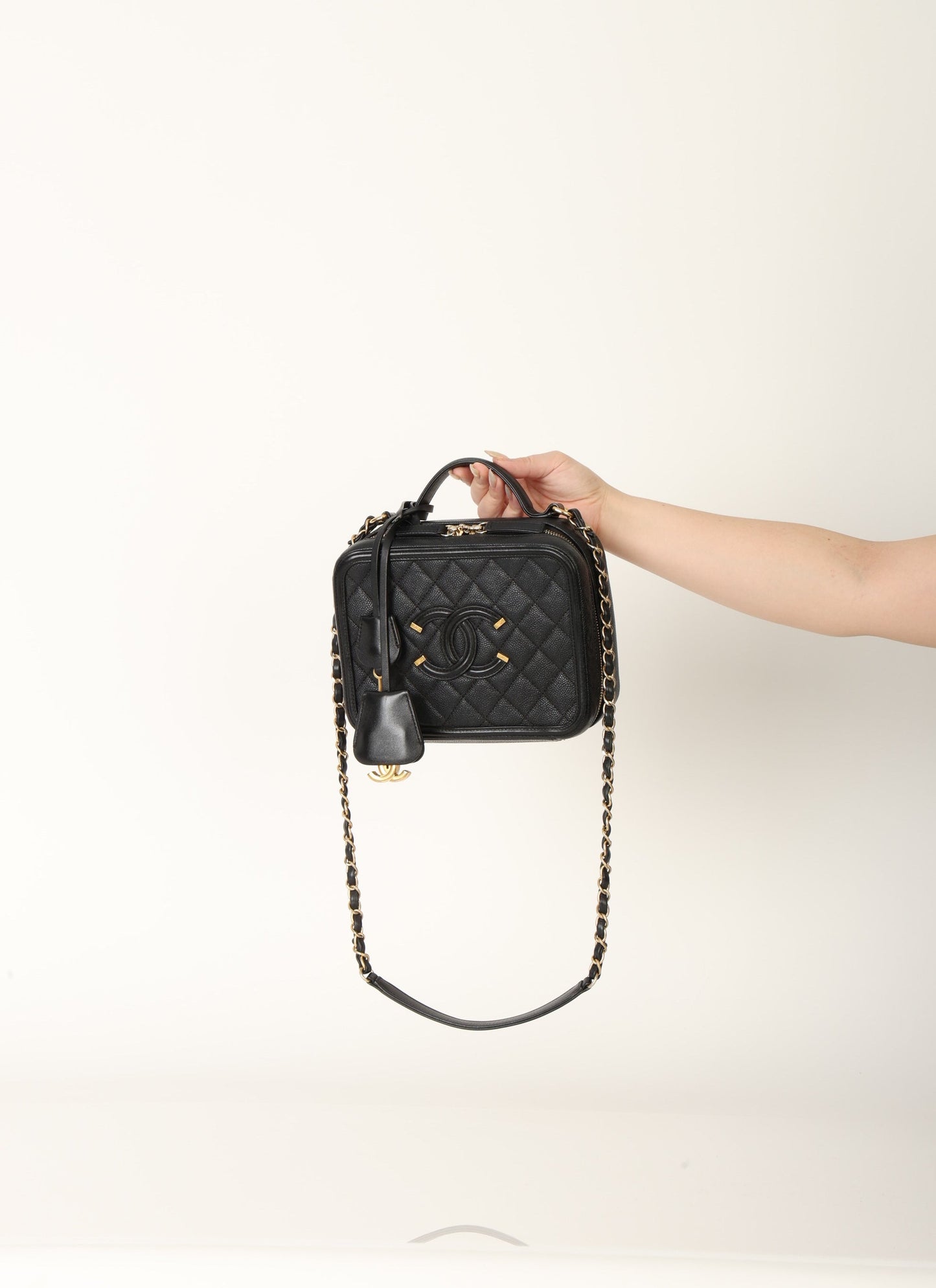Chanel Caviar Medium Filigree Vanity Case
