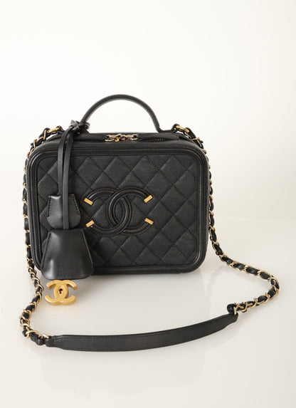 Chanel Caviar Medium Filigree Vanity Case