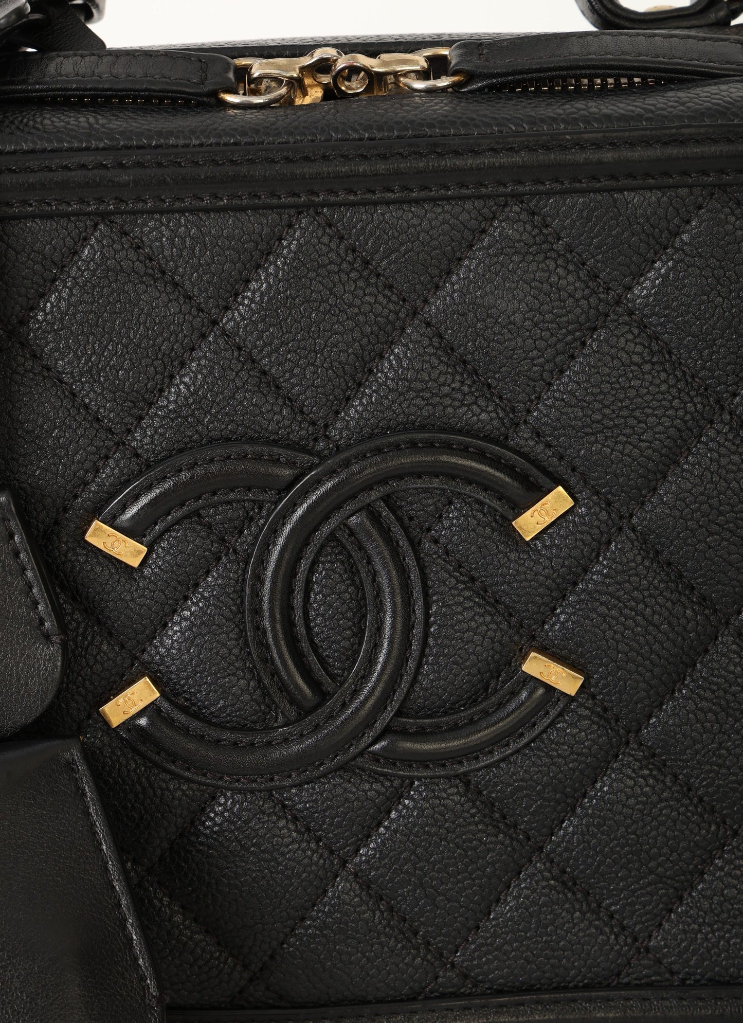 Chanel Caviar Medium Filigree Vanity Case