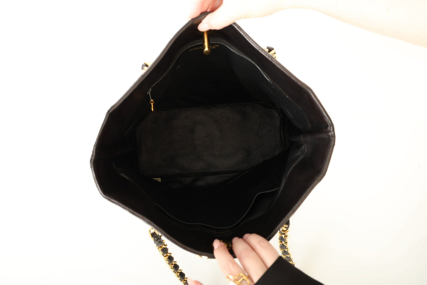 Chanel 1991 Lambskin Turnlock Tote