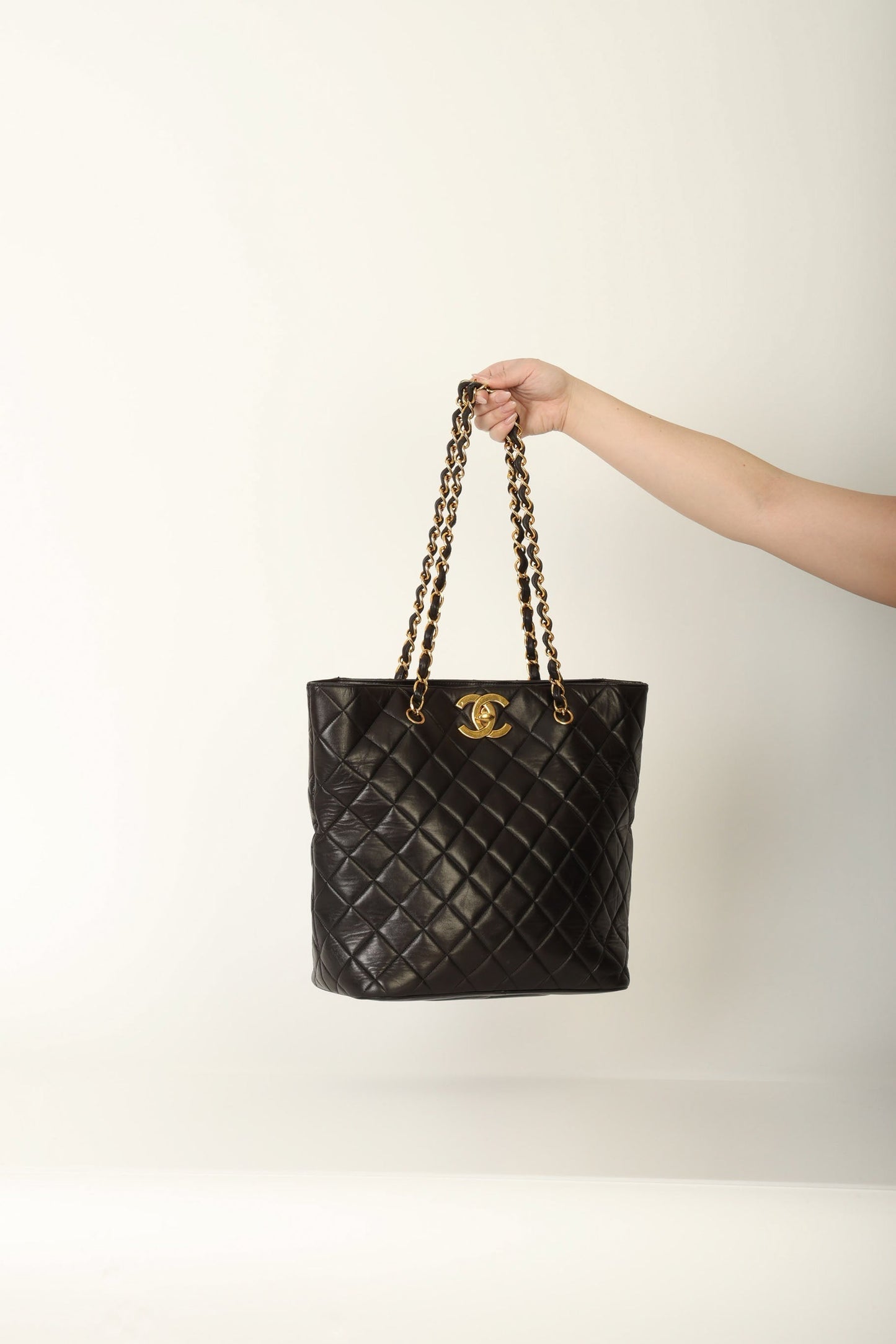 Chanel 1991 Lambskin Turnlock Tote