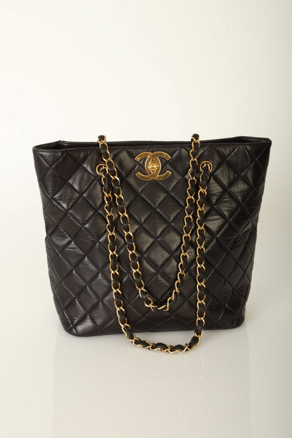Chanel 1991 Lambskin Turnlock Tote