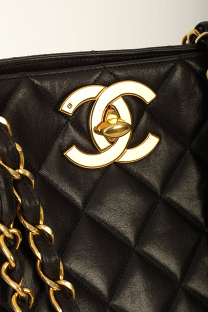 Chanel 1991 Lambskin Turnlock Tote