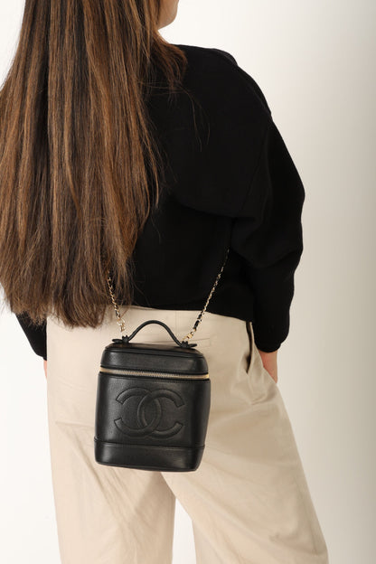 Chanel 1994 Caviar Vanity Bag w/ Chain