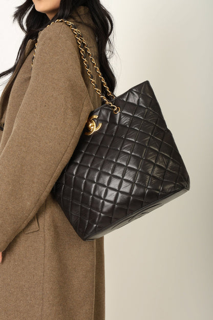 Chanel 1991 Lambskin Turnlock Tote