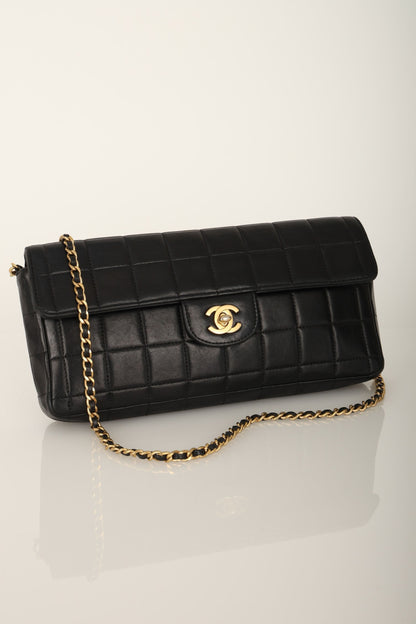 Chanel 2000 Lambskin East West Chocolate Bar