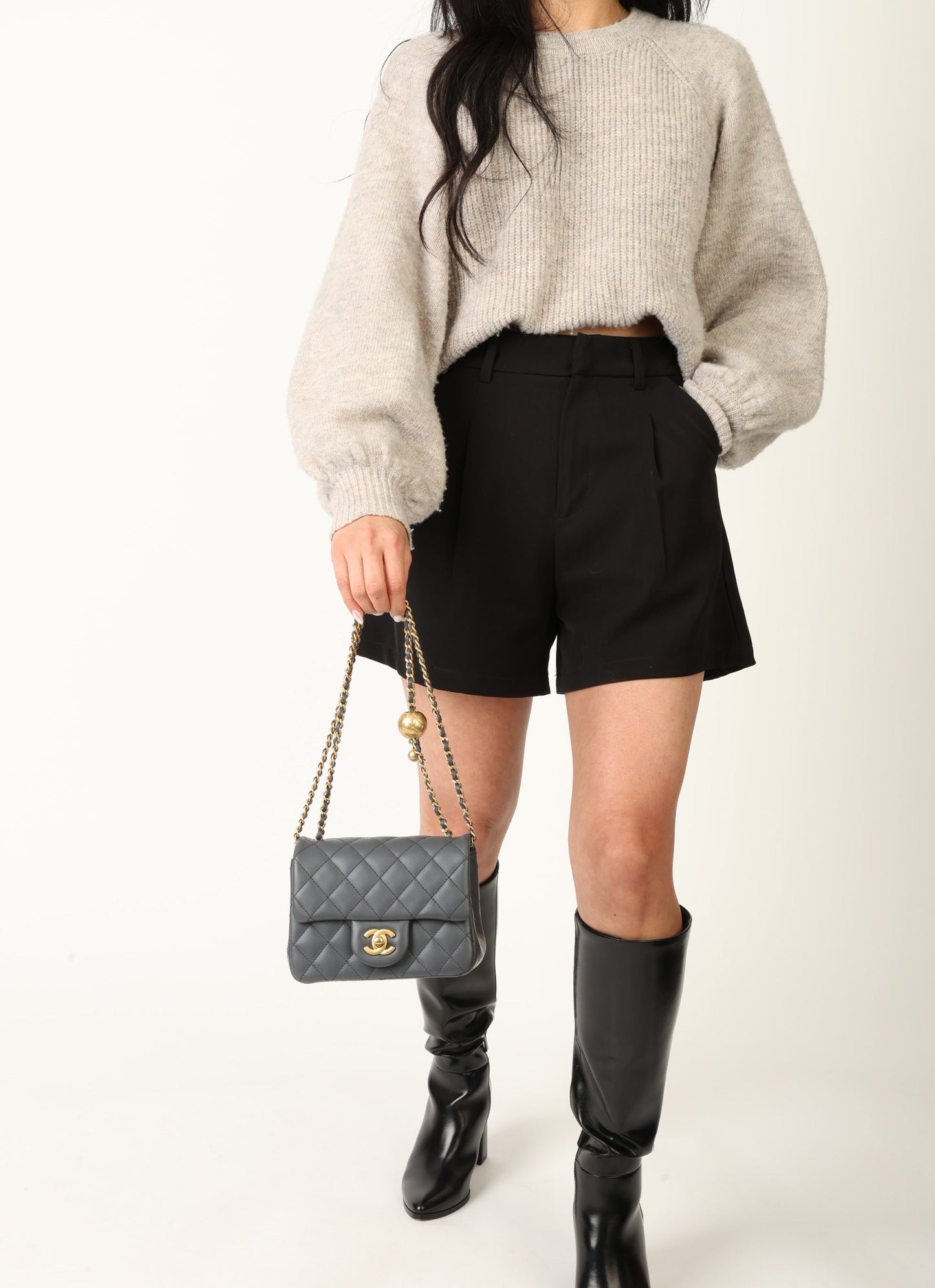 Chanel 2023 Lambskin Pearl Crush Mini Square Flap