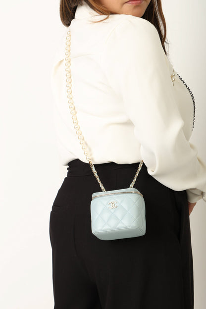 Chanel 2022 Lambskin Pearl Vanity Bag