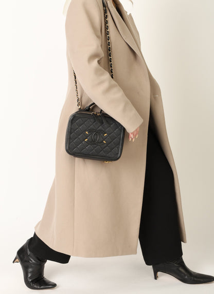 Chanel Caviar Medium Filigree Vanity Case