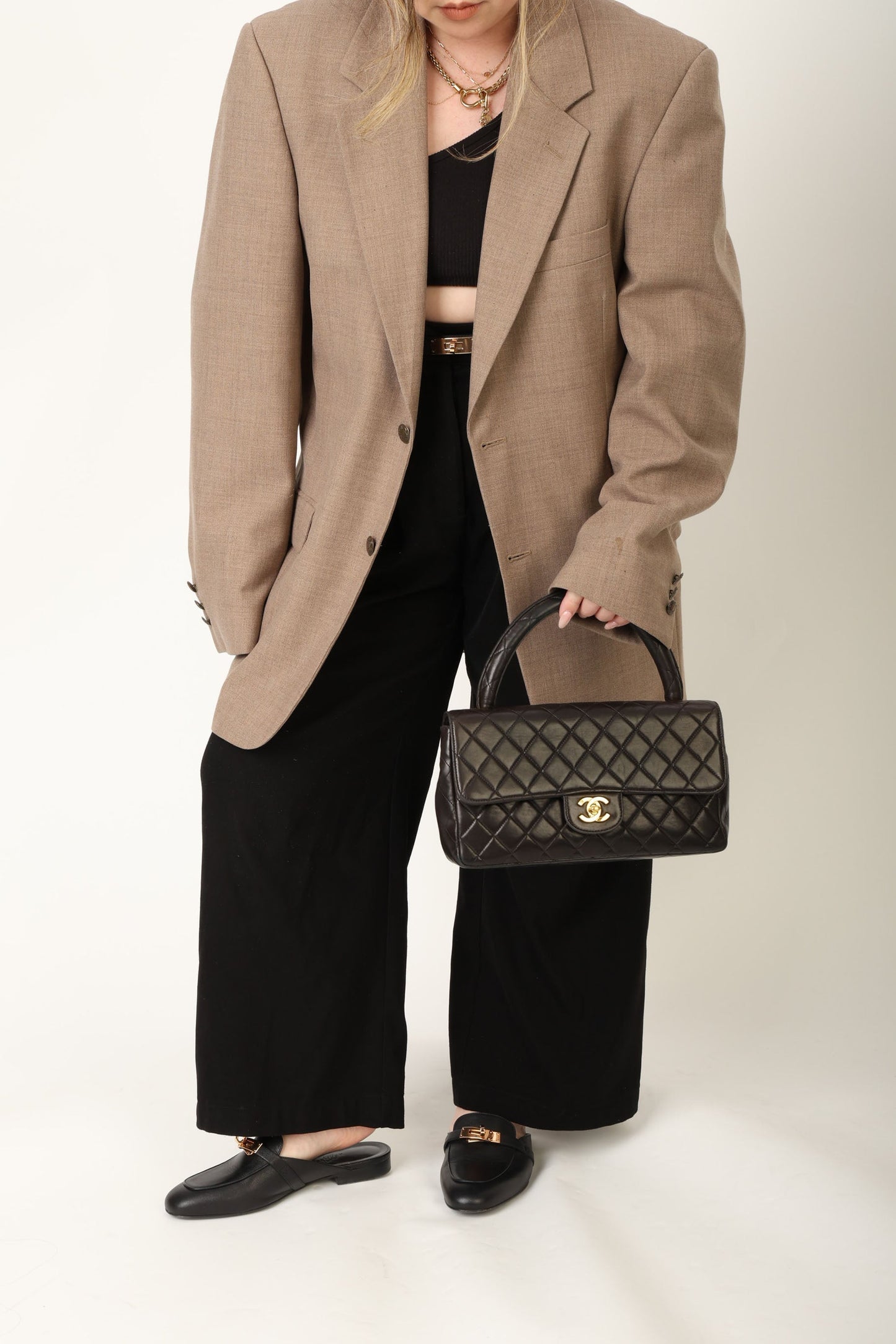 Chanel 1994 Lambskin East West Kelly Top Handle