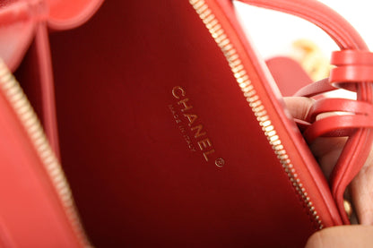 Chanel 2020 Calfskin Filigree Chain Around Small Vanity Bag