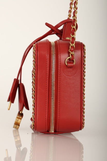 Chanel 2020 Calfskin Filigree Chain Around Small Vanity Bag