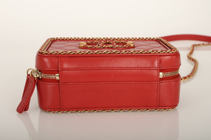 Chanel 2020 Calfskin Filigree Chain Around Small Vanity Bag