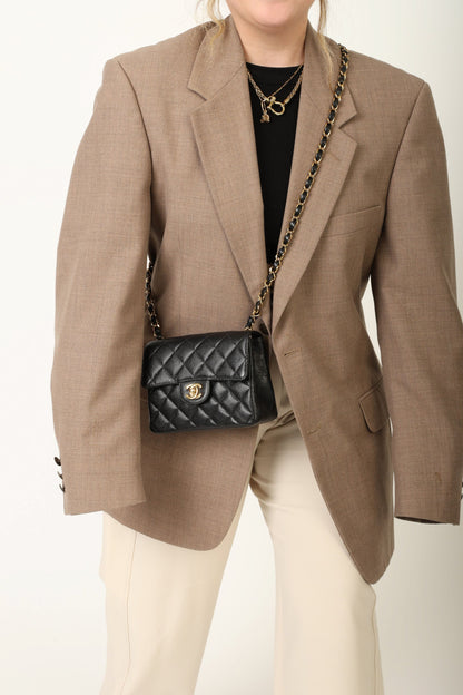 Extremely Rare Chanel Caviar Mini Square Flap