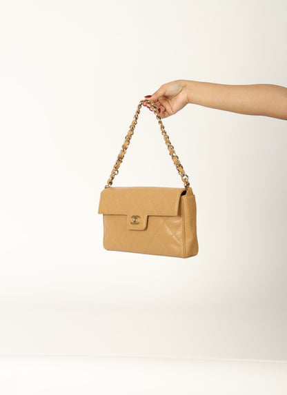 Chanel 2000 Caviar Beige Single Flap