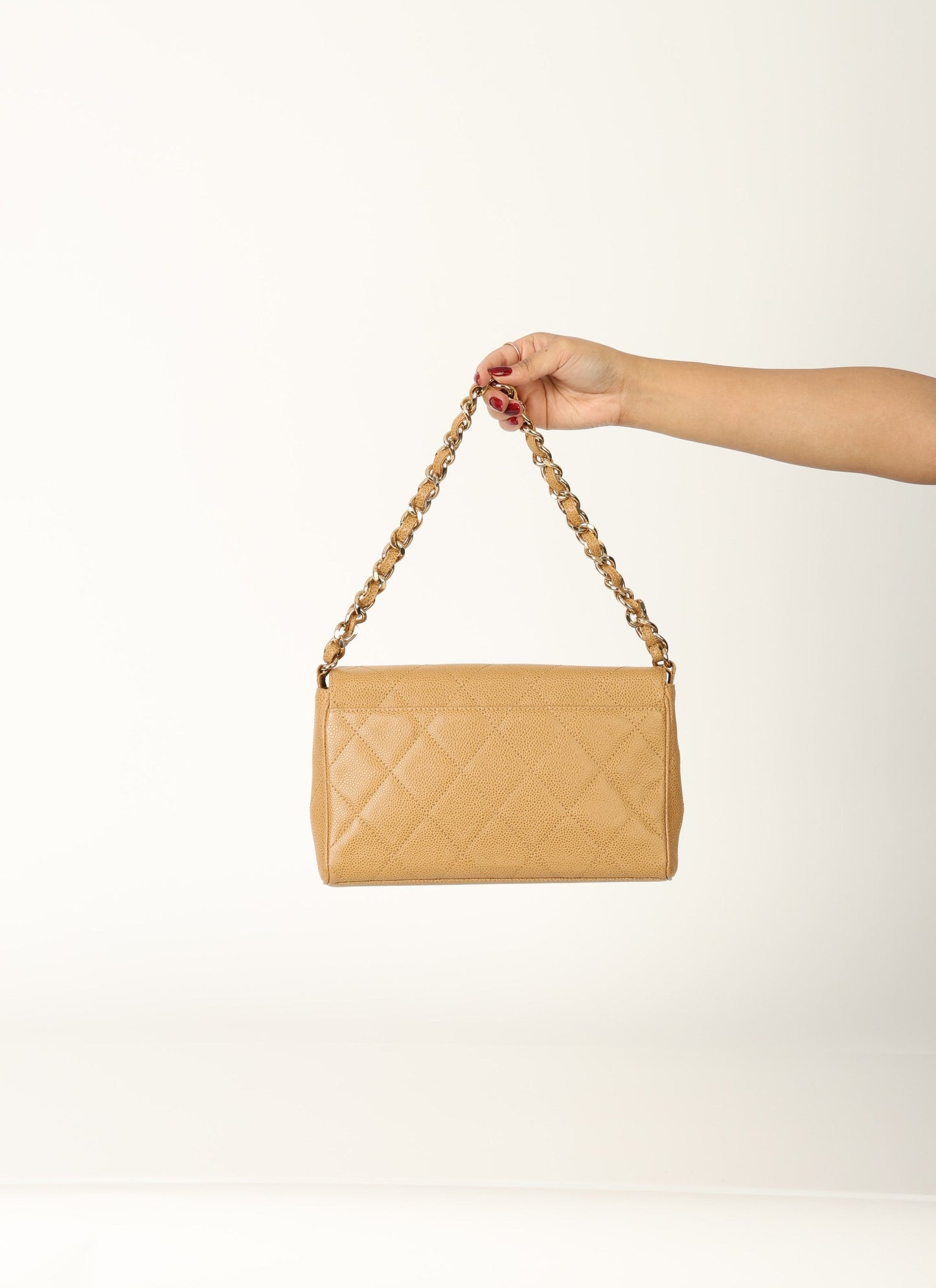 Chanel 2000 Caviar Beige Single Flap
