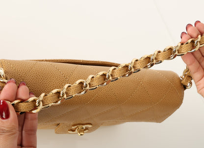 Chanel 2000 Caviar Beige Single Flap