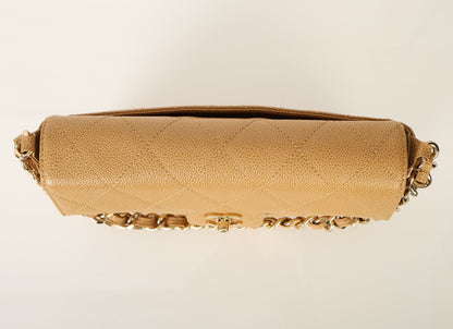 Chanel 2000 Caviar Beige Single Flap