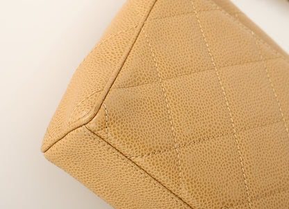 Chanel 2000 Caviar Beige Single Flap