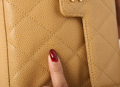 Chanel 2000 Caviar Beige Single Flap