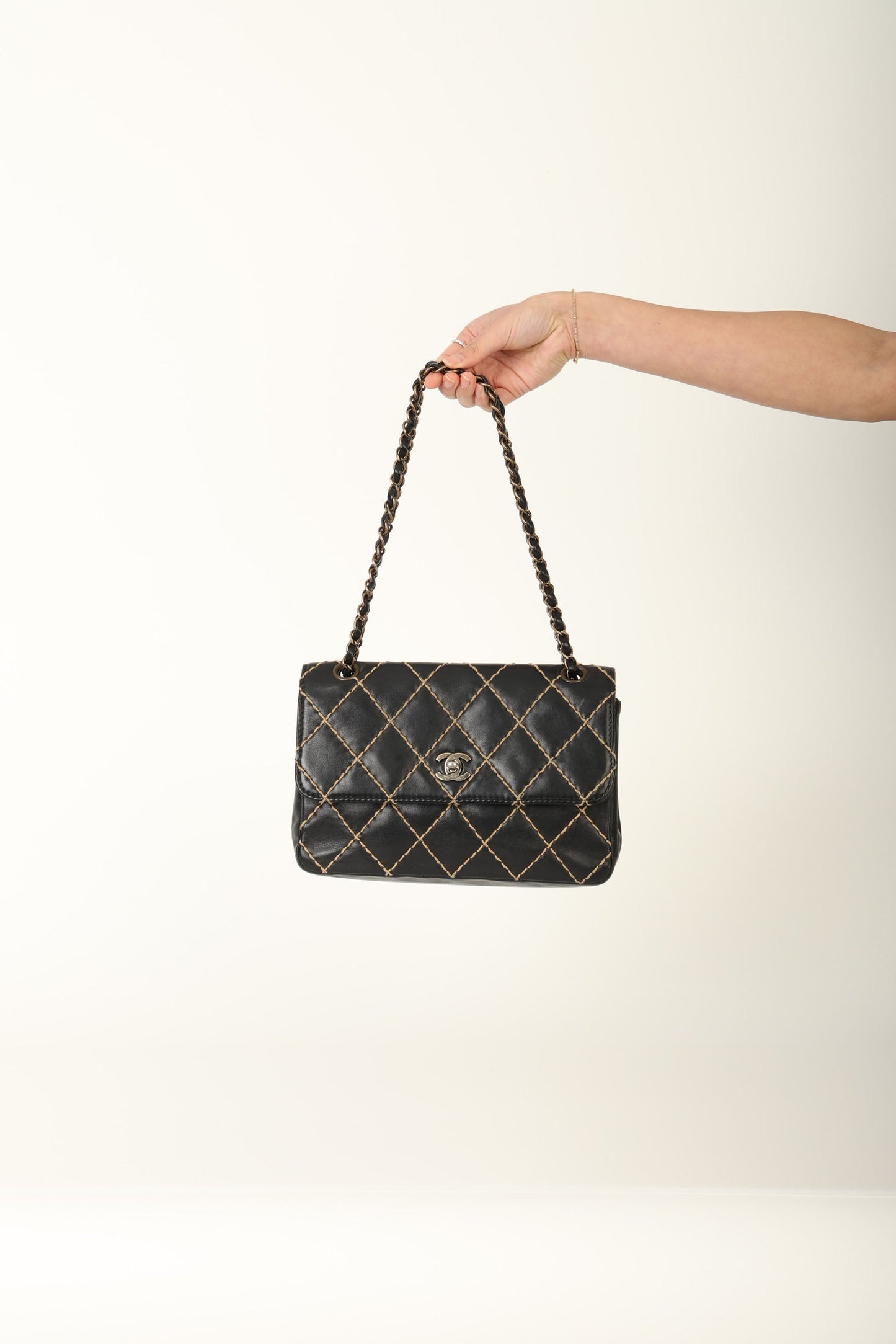 Chanel 2000 Calfskin Wildstitch Flap Bag