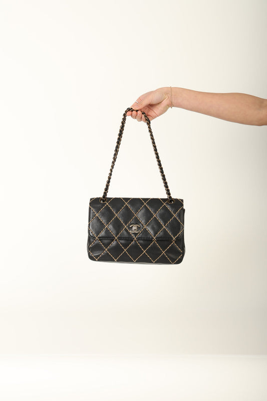 Chanel 2000 Calfskin Wildstitch Flap Bag