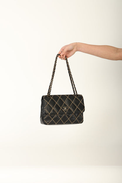 Chanel 2000 Calfskin Wildstitch Flap Bag